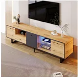 stilvora Lowboard 190x50x40 cm Natur/Metall
