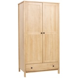 Kleiderschrank mit Reling und Regalen PRESTIGE II, Eichenfarbe Massivholz MOBELD