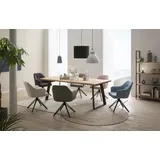 Esstisch HOME AFFAIRE "Hudson", beige (natur, schwarz), B:260cm H:77cm T:100cm, Tische, Esstisch, erweiterbar durch Ansteckplatte Hudson