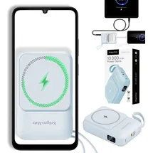 Krüger&Matz Power Bank induktive 10000 mAh Mag Safe mit Kabel blau