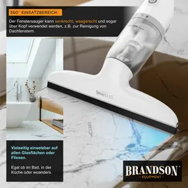 Brandson Akku-Fenstersauger Weiß/Schwarz