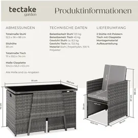 Tectake  Lausanne Set 3-tlg. grau