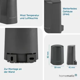 eQ-3 Temperatur- und Luftfeuchtigkeitssensor außen anthrazit