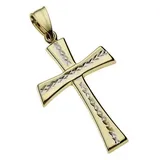 Kreuzanhänger FIRETTI "Schmuck Geschenk Gold 333 Halsschmuck Anhänger für Halskette Kreuz", gold (gelbgoldfarben, weißgoldfarben), Schmuckanhänger, Damen, Gelbgold 333, 1,02 g