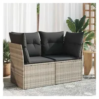 vidaXL Gartensofa 2-Sitzer Loungesofa hellgrau
