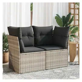 vidaXL Gartensofa 2-Sitzer Loungesofa hellgrau