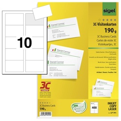 SIGEL Visitenkarten 190 g/m2 matt hochweiß