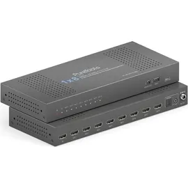 PURETOOLS - 1x8 HDMI2.1 Splitter - 48Gbps - 8K (60Hz 4:2:0) 12 bit, Audio De-Embedding und Signal Management