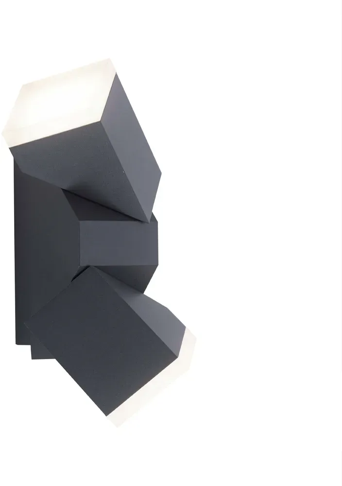 LED-Außenwandleuchte, anthrazit, warmweißes Licht, Schutzart IP54