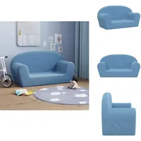 Vidaxl - Kindersofa 2-Sitzer Blau Weich Plüsch - Kindersofa - Kindersofas - Kindercouch - Kinderzimmer Sofa