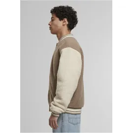 URBAN CLASSICS Teddy Collegejacke Dunkeltaupe 3XL