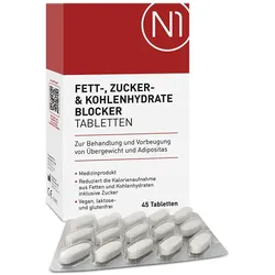 N1 Fettblocker zum Abnehmen + Kohlenhydrateblocker 45 St