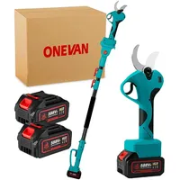 Onevan Akku-Astschere Teleskop 45cm Elektrische Gartenschere mit 2x Akku,