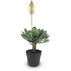 Aloe Vera Kunstpflanze, blühend 63 cm