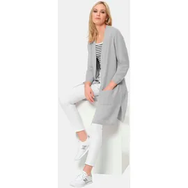 GOLDNER Modische Kaschmir-Longstrickjacke Silbergrau 20