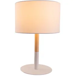 Tischleuchte Schreibtischlampe Beistelllampe Kautschukbaum Weiß H 37 cm