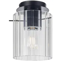 LUCANDE Deckenleuchte Eirian, 1-flammig, schwarz, Glas, E27