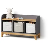 livinity® Kindersitzbank Mailo 107,2 x 63,8 cm Eiche grau