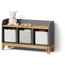 livinity® Kindersitzbank Mailo 107,2 x 63,8 cm Eiche grau