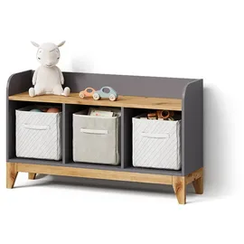 livinity® Kindersitzbank Mailo 107,2 x 63,8 cm Eiche grau