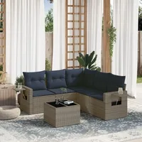 vidaXL Gartensofa-Set 6-tlg. grau