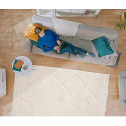 Tchibo - Indoorteppich »Nativo Checks« - creme