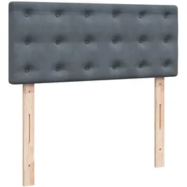 vidaXL Boxspringbett mit Matratze Dunkelgrau 120x200 cm Samt
