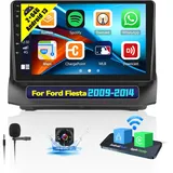 2+64G Android 13 Autoradio Doppel din Radio CarPlay Android Auto für Ford Fiesta 2009-2017 Autoradio 9“ Touchscreen Bildschirm mit Navi Bluetooth GPS FM RDS WiFi SWC EQ/HiFi + Rückfahrkamera