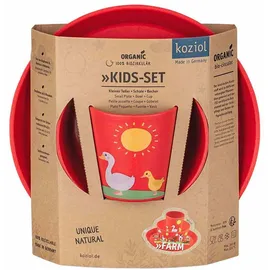 Koziol Kindergeschirrset, Rot, Kunststoff, 1x1x1 cm, Füttern, Kindergeschirr