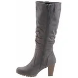 aniston shoes Stiefel mit Raffungen am slouchy Schaft - NEUE KOLLEKTION, Gr. 38, grau,