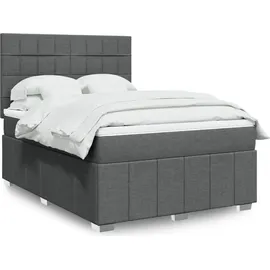 vidaXL Boxspringbett 140 x 200 cm Dunkelgrau