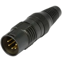 HICON HI-X5CM-G XLR-Steckverbinder Stecker, gerade Polzahl: 5 Schwarz