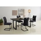 HELA Esstisch GISELLE Baumkantentisch, Küchentisch, Kufengestell Metall, Industrial Design, 140 - 200 cm Breite, 2 Farben grau 180 cm x 76 cm x 100 cm