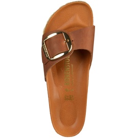 Birkenstock Madrid Big Buckle Nubukleder geölt schmal cognac 38