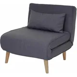 Schlafsessel HWC-D35, Schlafsofa Relaxsessel, klappbar Stoff/Textil, dunkelgrau