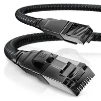 CSL - 1m CAT 7 Netzwerkkabel Black Series Gigabit Ethernet LAN Kabel - Baumwollmantel - 10000 Mbits - Patchkabel - Cat.7 Rohkabel S FTP PIMF Schirmung mit RJ 45 Stecker - Switch Router Modem Gaming