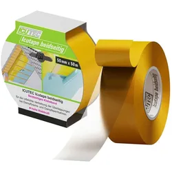 ICUTEC 033 3030 Icutape Klebeband beidseitig klebend, 50 mm x 50 m, hohe Klebekraft, leicht reißbar