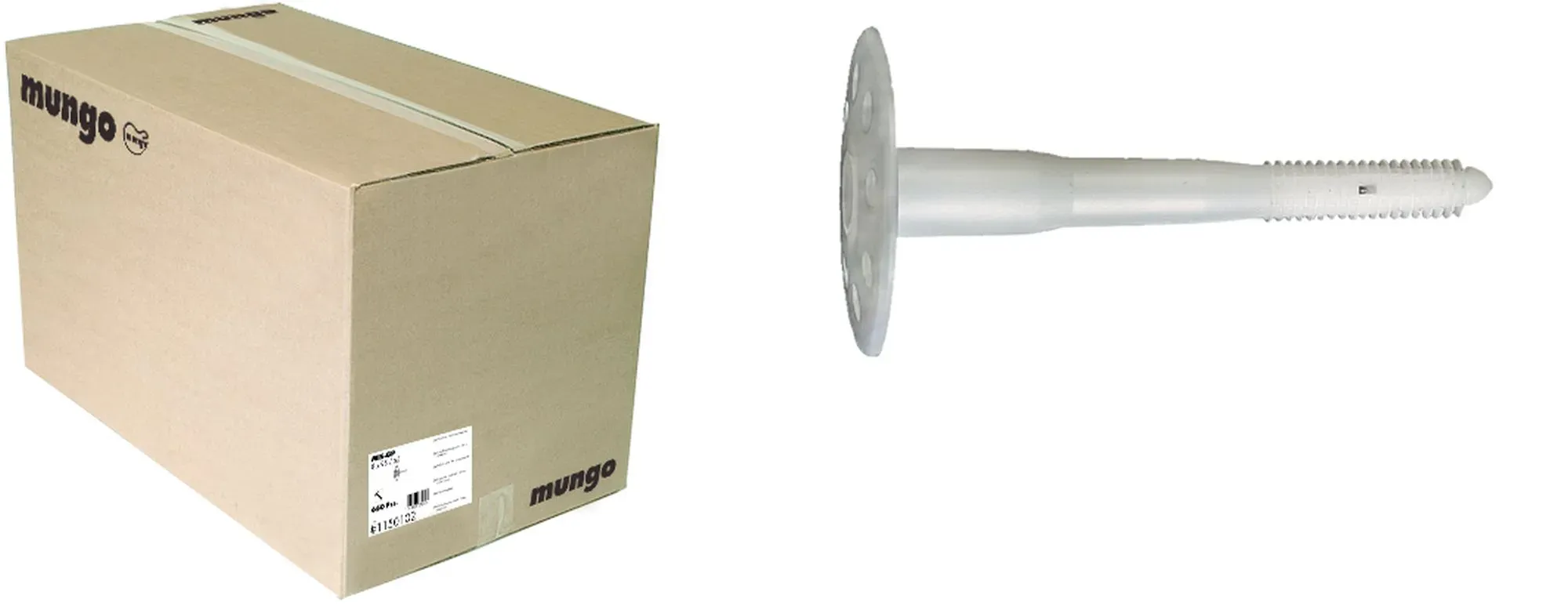 1600 Stück Mungo Isolierplattenpilz, Ø 45mm, in Industrieverpackung 8 x 125