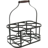 Frank-Flechtwaren Flaschenkorb 32 x 21 x 16 cm Schwarz