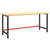 vidaXL Werkbankgestell MattSchwarz und MattRot 180x57x79 cm Metall