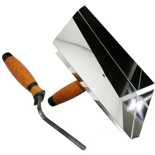 ConToo Fugblech Edelstahl 245 x 155mm Verfugungsblech + Fugenkelle 6 mm KORKGRIFF PREMIUM TOP CT04