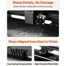 Vevor Vinylschneidemaschine mit 135 cm max. Zufuhrbreite & Doppelklingen & LED-Anzeige, einstellbares Vinyl-Schneideplotter-Set mit Aufkleberbögen & Transferfolien & Signmaster-Software