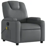 vidaXL Massagesessel Grau Kunstleder 88 x 97 x 0 cm Grau mit Fernbedienung
