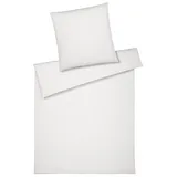 ELEGANTE Cord Jersey Gestreift Weiß 135 x 200 cm + 80 x 80 cm