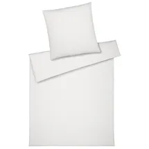 ELEGANTE Cord Jersey Gestreift Weiß 135 x 200 cm + 80 x 80 cm