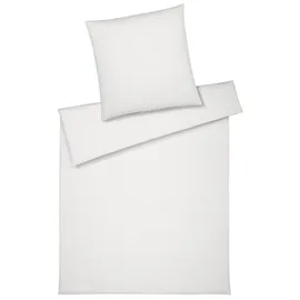 ELEGANTE Cord Jersey Gestreift Weiß 135 x 200 cm + 80 x 80 cm