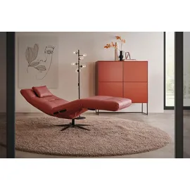 KAWOLA Relaxliege LETICIA Leder 0 x 0 x 0 cm rot mit Nackenkissen