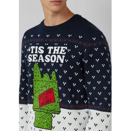 s.Oliver Weihnachtspullover mit Peanuts-Motiv Blau / Mehrfarbig S