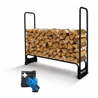 Proregal Kaminholzregal CHIMERA Metall 117 x 130 x 36 cm inkl. Abdeckung Schwarz