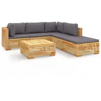 vidaXL 6-tlg Garten-Lounge-Set mit Kissen Massivholz Teak Modell 12